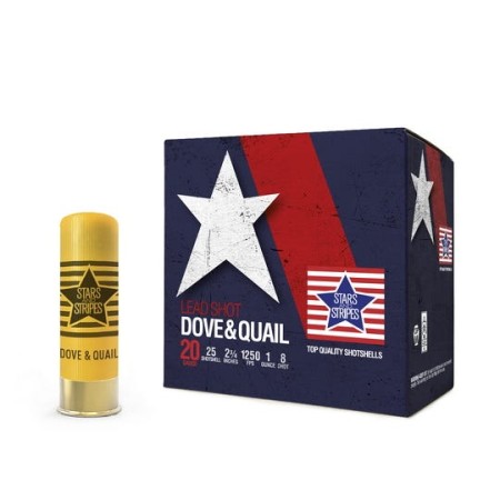 PPU Stars & Stripes Dove & Quail Game Load Shotshell 20 Gauge 2-3/4 1oz #8 25-Rounds