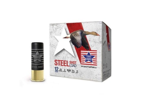 PPU Stars & Stripes Steel Shotshell 12-Gauge 3" Steel 1-1/8oz 3-Shot 25-Count