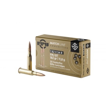 Prvi Partizan 7.62x54R Match FMJ 182 gr 20 Rounds Ammunition - PPM7