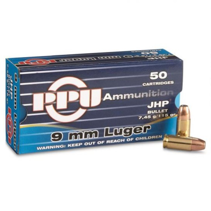 PPU 9MM JHP 115GR 50/1000 UPC: 8605003813255