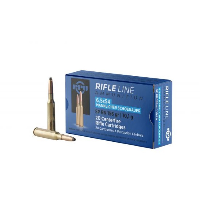 Ppu Ammo 6.5x54 Mann Shoenauer 156gr. Jsp-rn 20-pack