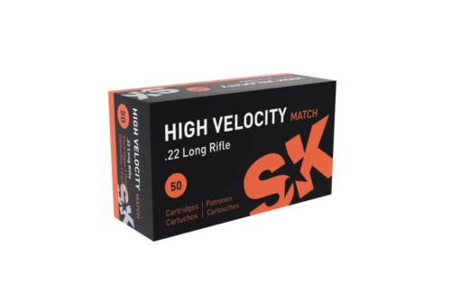 SK Ammunition Match Brass .22 LR 40-Grain 50-Rounds HV