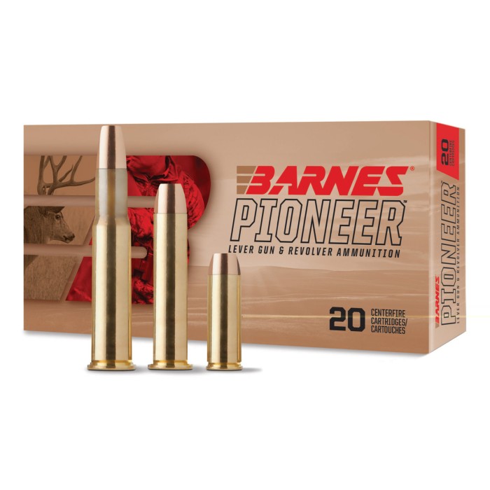 Barnes Pioneer .30-30 Winchester 150 Grain Flat Nose Brass Cased Rifle Ammo, 20 Rounds, 32137