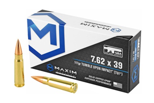 Maxim 7.62X39mm 117gr TUI Ammo, 20rd Box