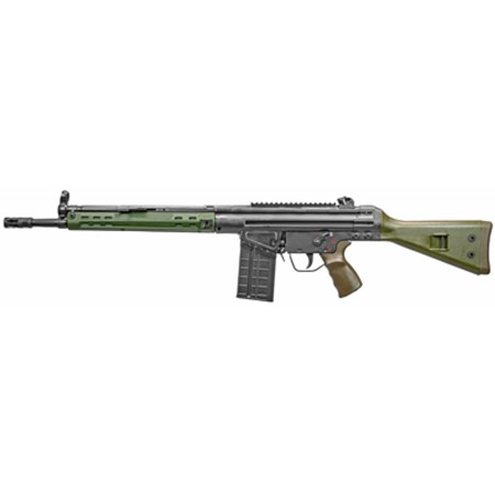 PTR Industries PTR-91 GIRK, 308 Win, 16" Barrel, Black, Green Furniture, 20Rd, Welded Scope Mount, Metal Lower, Removable 5/X24 Flash Hider, 1-20Rd Magazine