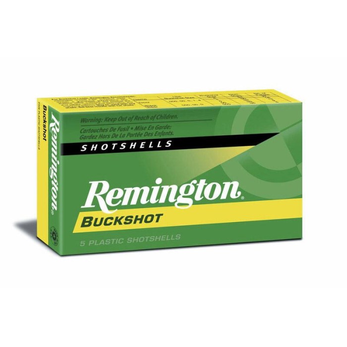 Remington Express Buckshot Shotgun Ammo 12 GA 2 3/4" 3 3/4 DR 12 Plts #0 1275 Fps  250/Ct Case (50-5Ct Boxes) 20622CASE