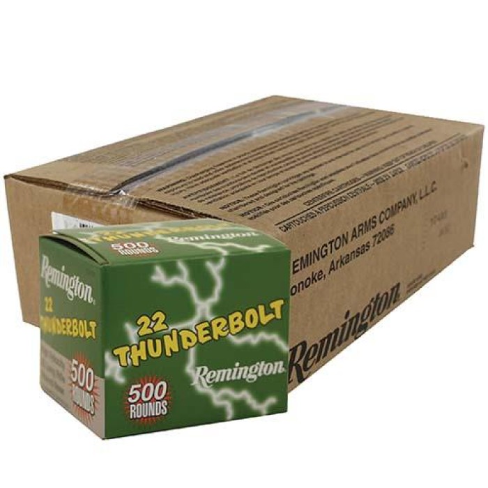 Remington .22 Thunderbolt Rimfire Ammunition .22 LR 40 gr RN 5000/case, 21241C