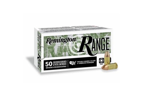 Remington Range Handgun Ammo 9mm Luger 115 gr FMJ 1145 fps 50/ct