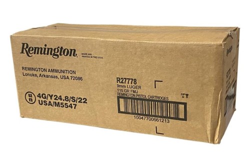 Remington Range Handgun Ammo 9Mm Luger 115Gr Fmj 1145 Fps 1000/Ct Case (20-50Ct Boxes) R27778 CASE