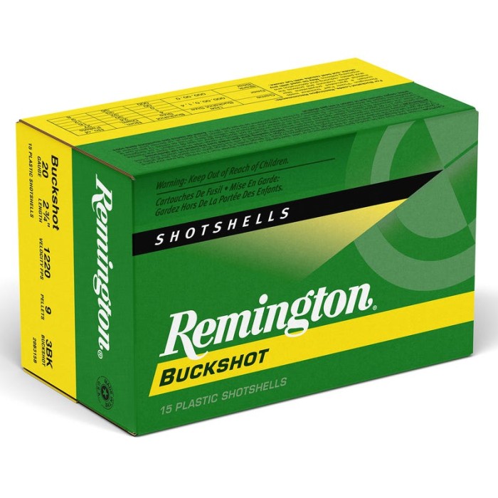 Remington Ammunition , Rem 26877 20b315b    20   000  Buck           15/5