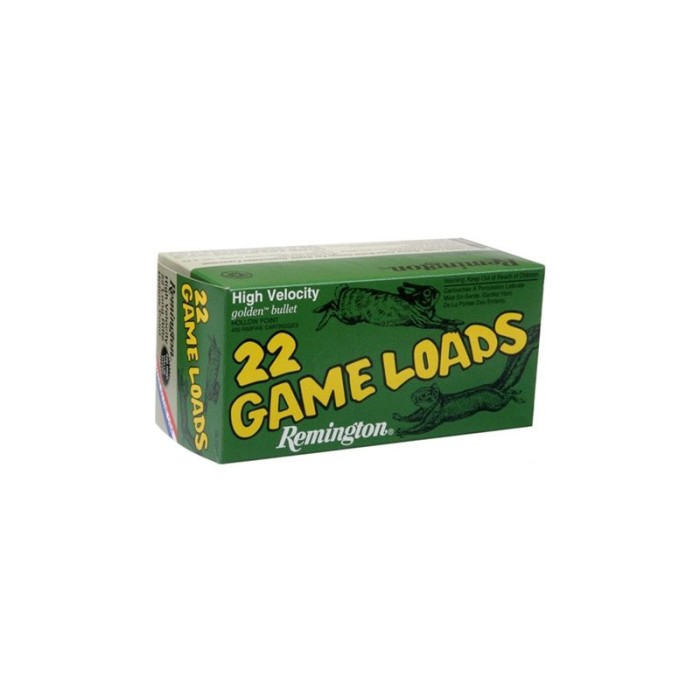 Remington Ammunition Game Load 22 LR Hollow Point 36 GR 40Box/100Case - Brass Casing