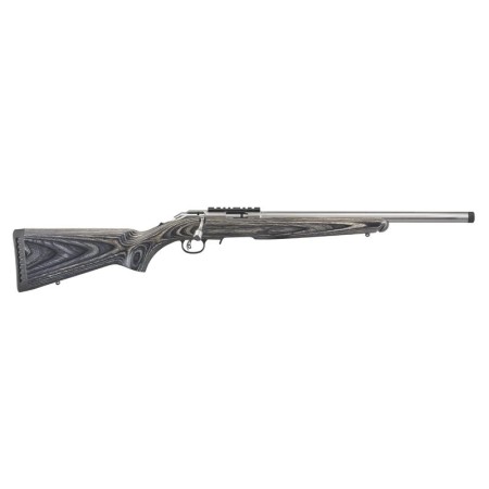 Ruger American Target 18-inch 17HMR 9Rds SS Threaded Black Laminate