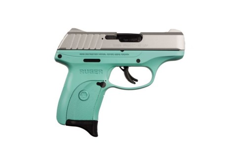 Ruger EC9S 9mm Robin Egg Turquoise and Stainless Steel Pistol - 3286