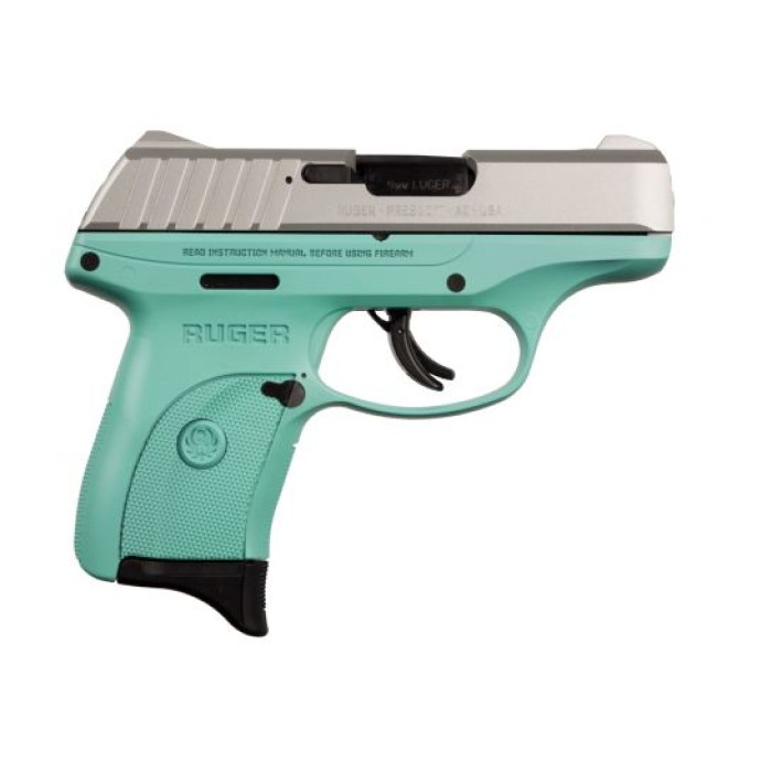 Ruger EC9S 9mm Robin Egg Turquoise and Stainless Steel Pistol - 3286