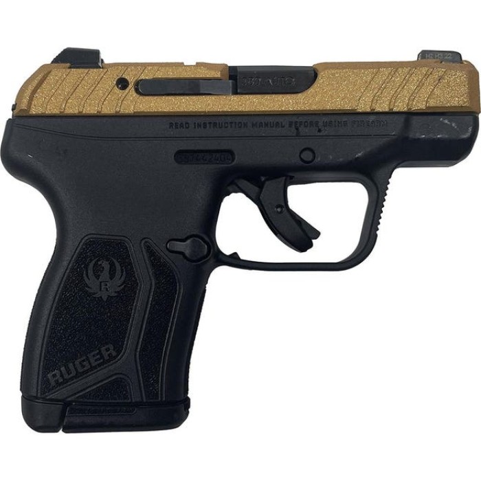 Ruger LCP 380 Max Handgun .380 Auto 10rd Magazine 2.75 BBL BLUE Gold Glitte