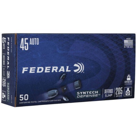 Federal Syntech Defense Brass .45 ACP 205-Grain 20-Rounds SJHP