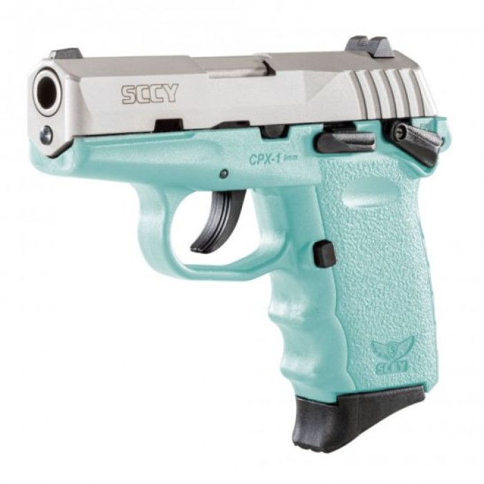 SCCY CPX-1 9mm Stainless / Blue Pistol with Safety - CPX 1TTSB