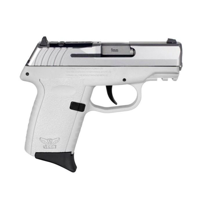 SCCY Industries CPX-2 Gen3 RD 9mm, 3.10" Barrel, White Polymer Picatinny Rail Serrated Stainless Steel Slide, White, 10rd