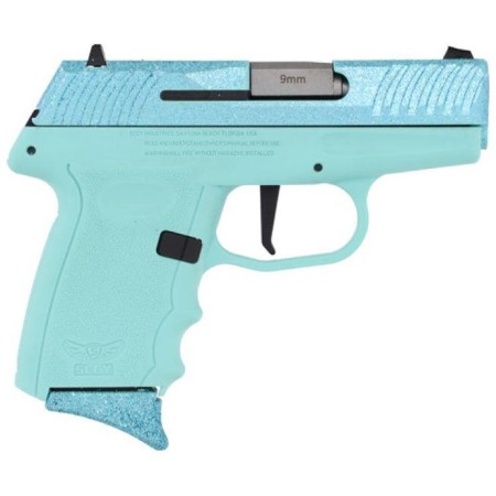 Sccy Dvg1-glitter Pistol 9mm 3.1" 10rd Crystal Blue Slide