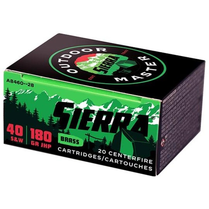 Sierra Sports Master Handgun Ammunition .40 S&W 180gr JHP 985 fps 20/ct