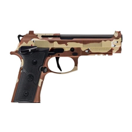 Beretta 92XI Combat 9mm, 4.7" Barrel, Chocolate Chip Camo, Black Grip, 18rd