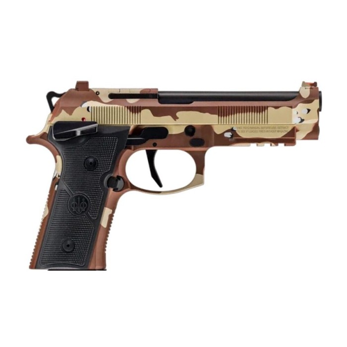 Beretta 92XI Combat 9mm, 4.7" Barrel, Chocolate Chip Camo, Black Grip, 18rd