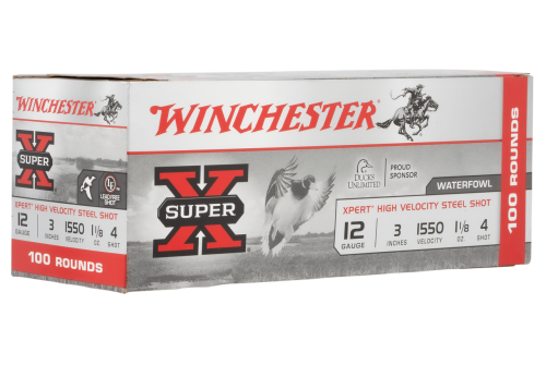 Winchester Super X Xpert High Velocity 12ga 3in #4 1-1/8oz Waterfowl Shotshells - 100 Rounds