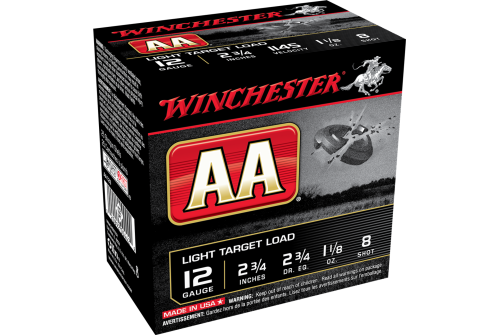 Winchester AA 12 Gauge 1 1/8 oz 2.75in Centerfire Shotgun Ammo, 100 Rounds, AA128VP