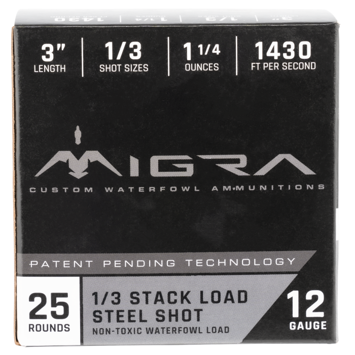 MIGRA COMBINATIONAL WEEKENDER 12GA 3-INCH 1-1/4OZ #1, 3-SHOT 25 ROUNDS PER BOX