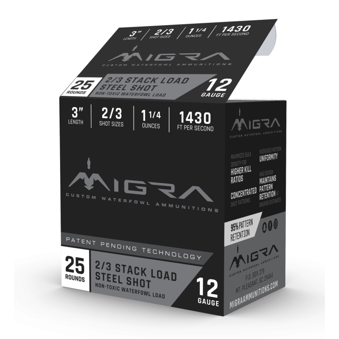 MIGRA COMBINATIONAL 12GA 3-INCH 1-1/4OZ #2,3-SHOT 25 ROUNDS PER BOX