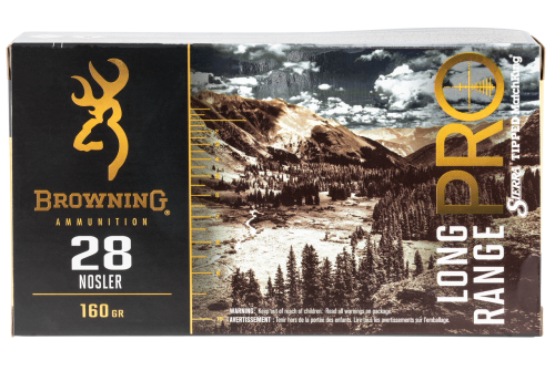 Browning Long Range Pro .28 Nosler 160 grain Sierra MatchKing Boat Tail Hollow Point Centerfire Rifle Ammo, 20 Rounds, B192500281