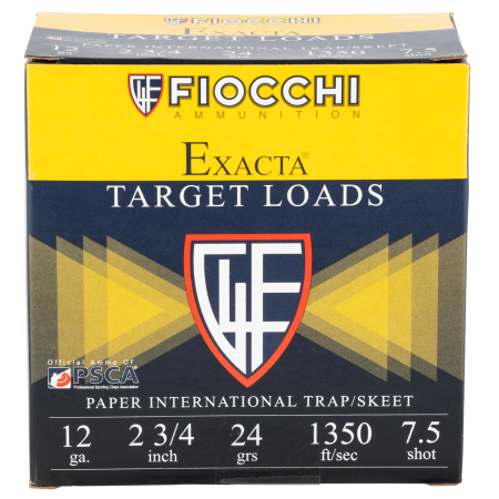 Fiocchi Exacta Target Paper International 12 GA 2.75" 25-Rounds #7.5