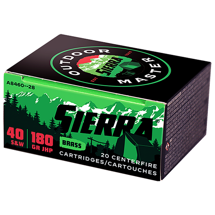 40 S&W - 180 Grain JHP - Sierra Outdoor Master - 20 Rounds