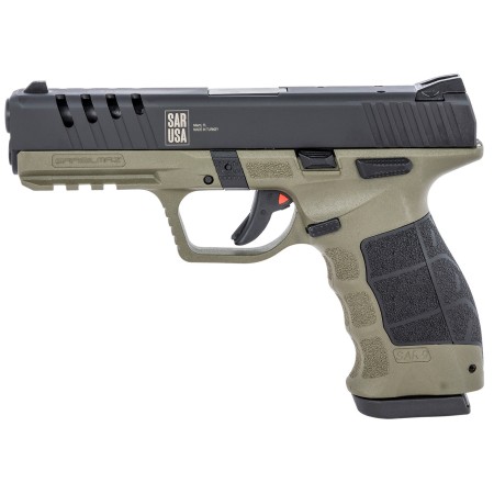 SAR USA SAR9X 9mm, 4.4" Barrel, Adjustable Sights, OD Green/Black, 17rd