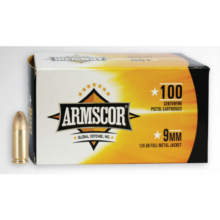 Armscor 50445 Precision Value Pack 9Mm Luger 124 GR Full Metal Jacket (Fmj) 100 Per Box/12 CS