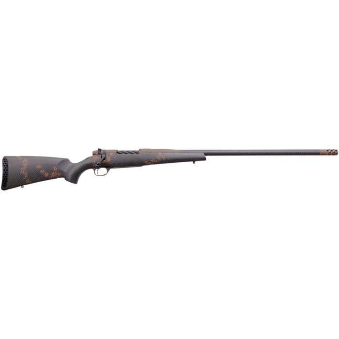 Weatherby Mark V Backcountry 2.0 Carbon 300 Weatherby Mag, 26" Barrel, Carbon Fiber #4 Contour, Cerakote, Patriot Brown, Carbon Fiber Stock, Dark Green Brown Accents, Muzzle Brake (adds 2"), 3rd