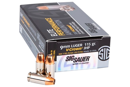 Sig Elite Elite Performance, 9mm, 115gr, Jacketed Hollow Point, 50rd Box