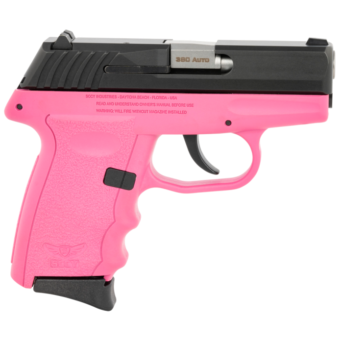 SCCY CPX-3 .380 ACP, 3.10" Barrel, 10rd, Black Slide/Pink Grip No Manual Safety