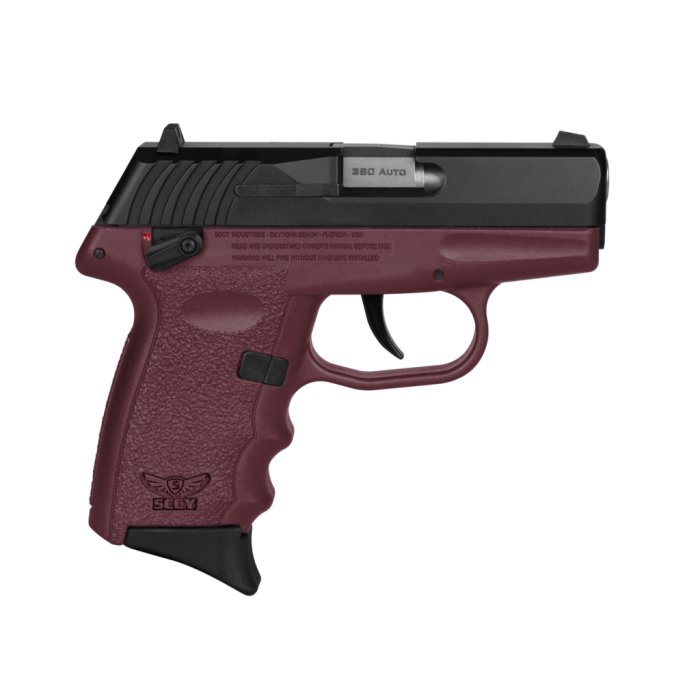 SCCY Industries CPX-4 .380 ACP, 2.96" Barrel, 10rd, Crimson Red Frame, Black Slide, Manual Thumb Safety