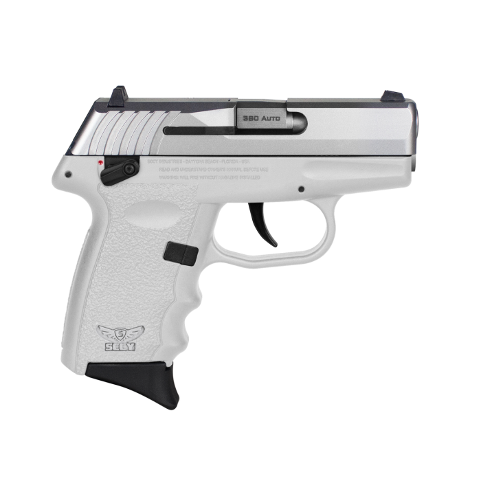 Sccy Industries Cpx-4Ttwt Cpx-4  380 Acp 10+1 2.96" White Polymer Serrated SS Slide Finger Grooved White Polymer Grip