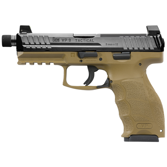 HK VP9 9mm, 4.7" Barrel, Tactical Flat Dark Earth, 10rd