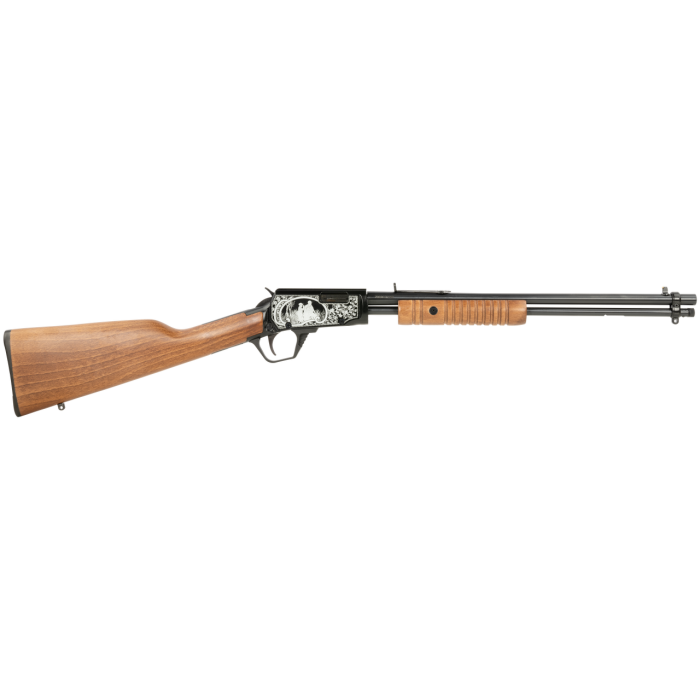 Rossi Gallery 22 LR, 18" Barrel, Engraved Metal Finish, Fixed Hardwood Stock, 15rd