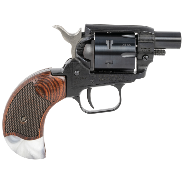 Heritage Mfg Bk22b1bhrwp Barkeep  22 LR 6 Shot 1.68" Black Barrel, Cylinder & Frame, Rosewood Pearl Birdshead Grips BK22B1BH-RWP