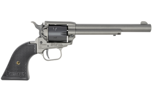 Heritage Rough Rider 22 LR, 6.50" Barrel, Tungsten Gray, Black Textured Polymer Grips, 6rd