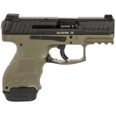 HK VP9SK SUBCOMPACT 9MM 3.39" 15/12RD NS GREEN BLACK