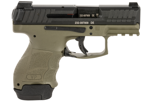 HK VP9SK SUBCOMPACT 9MM 3.39" 15/12RD NS GREEN BLACK