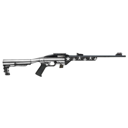 Citadel Trakr Semi-Auto 22 LR, 18" Threaded Barrel, Blued, Gray Flag Stock, Black Grip, 10rd