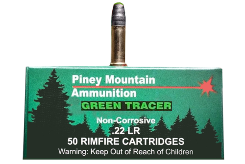 Piney Mountain Ammunition PMSN22LRG Green Tracer Non Corrosive 22 LR 40 Gr Lead