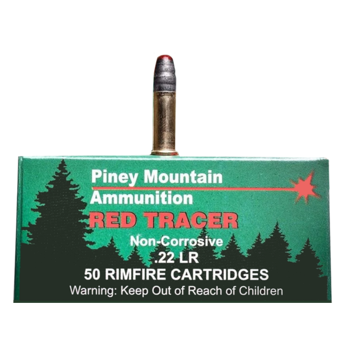 Piney Mountain Ammunition PMSN22LRR Red Tracer Non Corrosive 22 LR 40 Gr Lead Ro