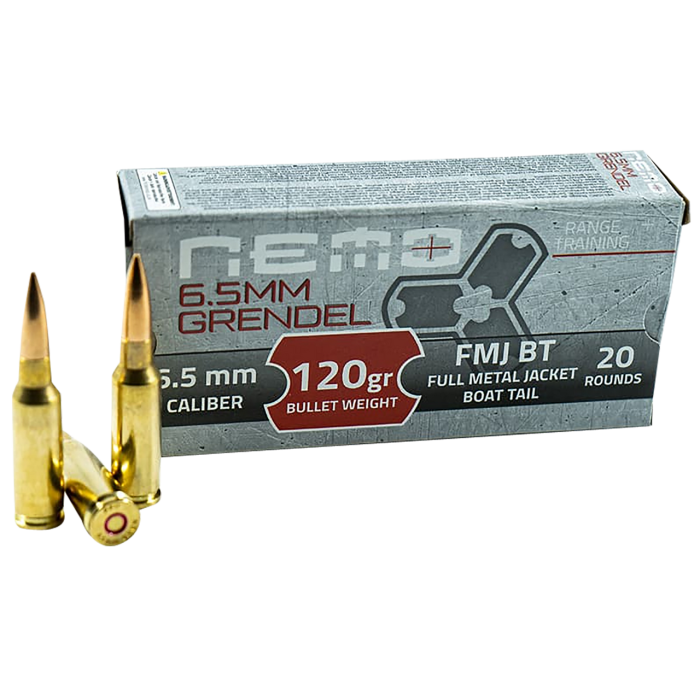 Nemo Arms 65Gna120ppu   6.5 Grendel 120 GR Full Metal Jacket Boat Tail 20 Per Box/ 20 CS